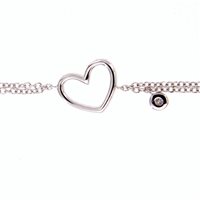 Bracciale Crivelli Donna Cuore in Oro bianco Diamante 0.18 Ct 234-3596-BR - 234-3596-BR